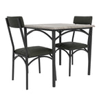Set Tavolo da Pranzo da Cucina per 2 con Sedie Imbottite