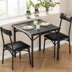 Set Tavolo da Pranzo da Cucina per 2 con Sedie Imbottite