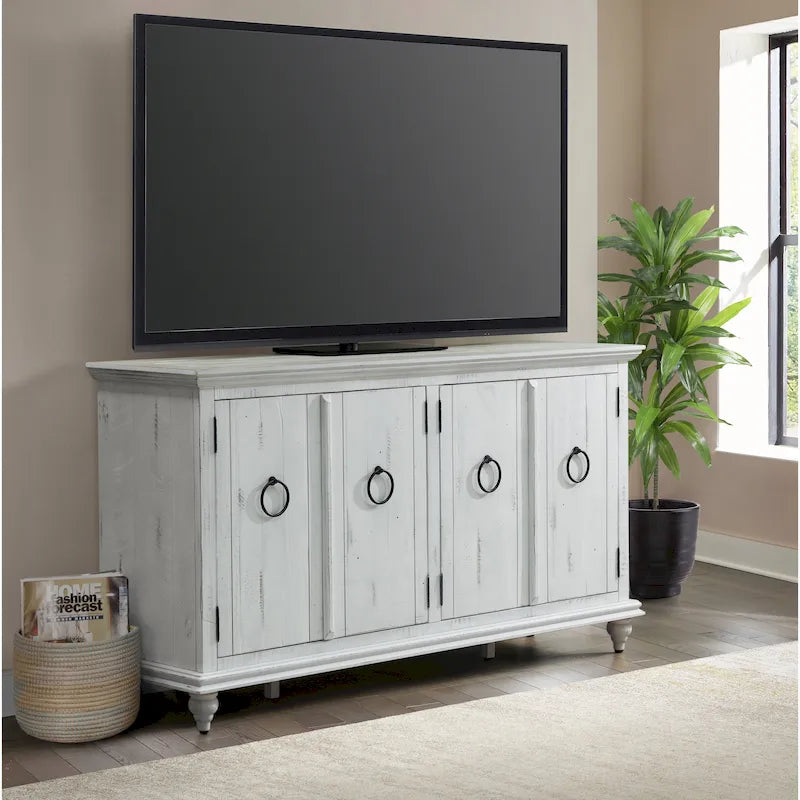 Meuble console TV Central Park en bois massif à 4 portes de 165 cm – 89 cm de haut x 165 cm de large x 46 cm de profondeur