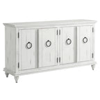 Meuble console TV Central Park en bois massif à 4 portes de 165 cm – 89 cm de haut x 165 cm de large x 46 cm de profondeur