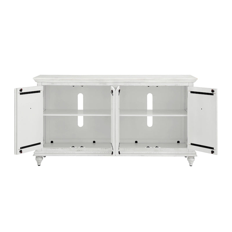 Meuble console TV Central Park en bois massif à 4 portes de 165 cm – 89 cm de haut x 165 cm de large x 46 cm de profondeur