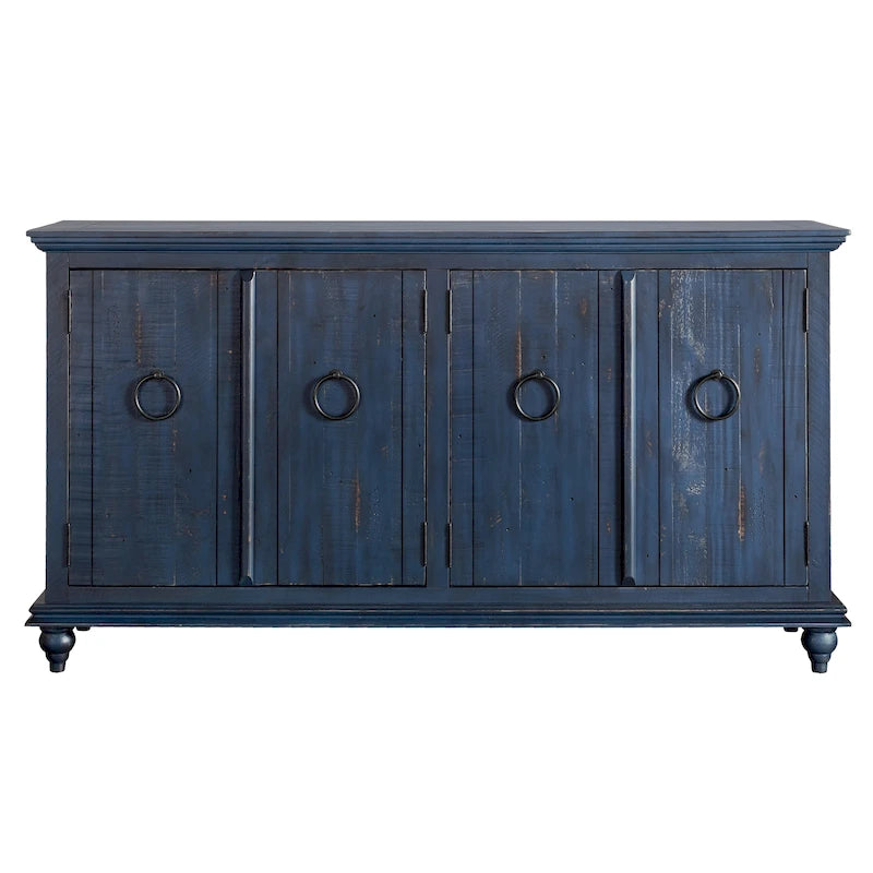 Meuble console TV Central Park en bois massif à 4 portes de 165 cm – 89 cm de haut x 165 cm de large x 46 cm de profondeur
