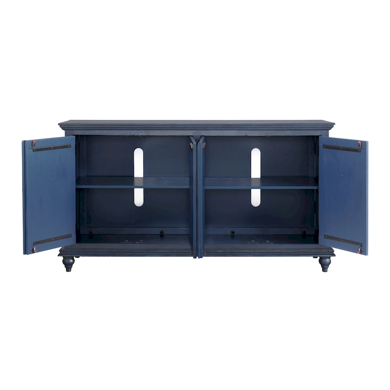 Meuble console TV Central Park en bois massif à 4 portes de 165 cm – 89 cm de haut x 165 cm de large x 46 cm de profondeur