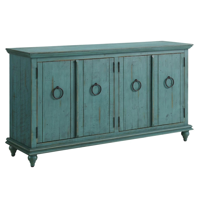 Meuble console TV Central Park en bois massif à 4 portes de 165 cm – 89 cm de haut x 165 cm de large x 46 cm de profondeur