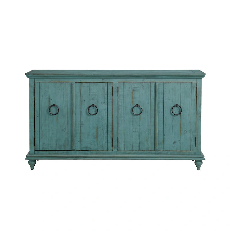 Meuble console TV Central Park en bois massif à 4 portes de 165 cm – 89 cm de haut x 165 cm de large x 46 cm de profondeur