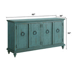 Meuble console TV Central Park en bois massif à 4 portes de 165 cm – 89 cm de haut x 165 cm de large x 46 cm de profondeur
