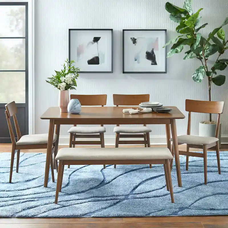 Set da pranzo a 6 pezzi Newington Simple Living con panca