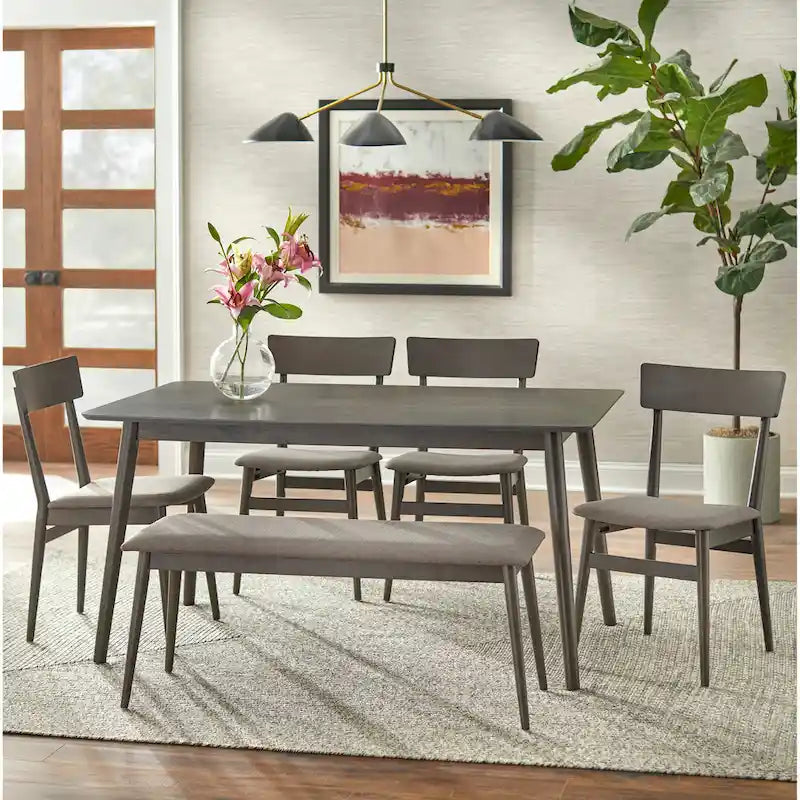 Set da pranzo a 6 pezzi Newington Simple Living con panca