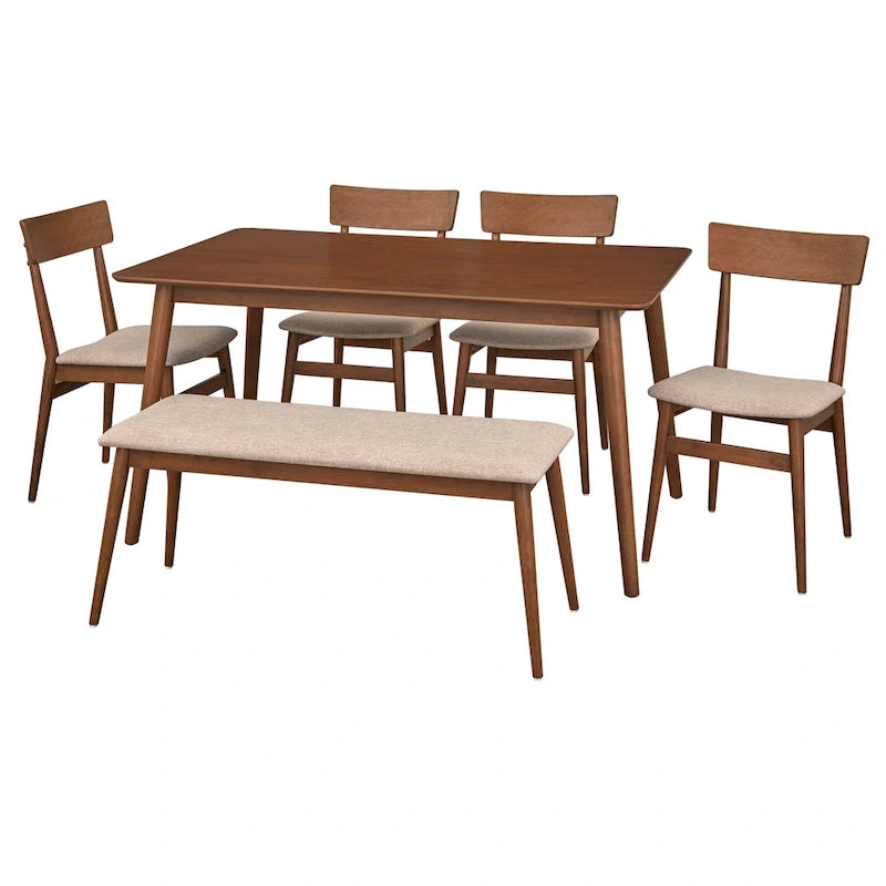 Set da pranzo a 6 pezzi Newington Simple Living con panca