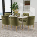 SEYNAR Sedie da Pranzo Moderne Set da 6, Sedia in Velluto con Schienale Trapuntato Senza Braccioli con Maniglia