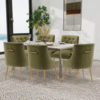 SEYNAR Sedie da Pranzo Moderne Set da 6, Sedia in Velluto con Schienale Trapuntato Senza Braccioli con Maniglia