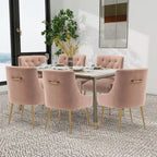SEYNAR Sedie da Pranzo Moderne Set da 6, Sedia in Velluto con Schienale Trapuntato Senza Braccioli con Maniglia
