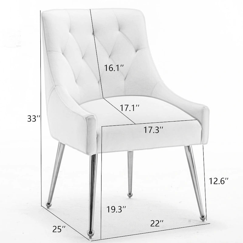 SEYNAR Sedie da Pranzo Moderne Set da 6, Sedia in Velluto con Schienale Trapuntato Senza Braccioli con Maniglia