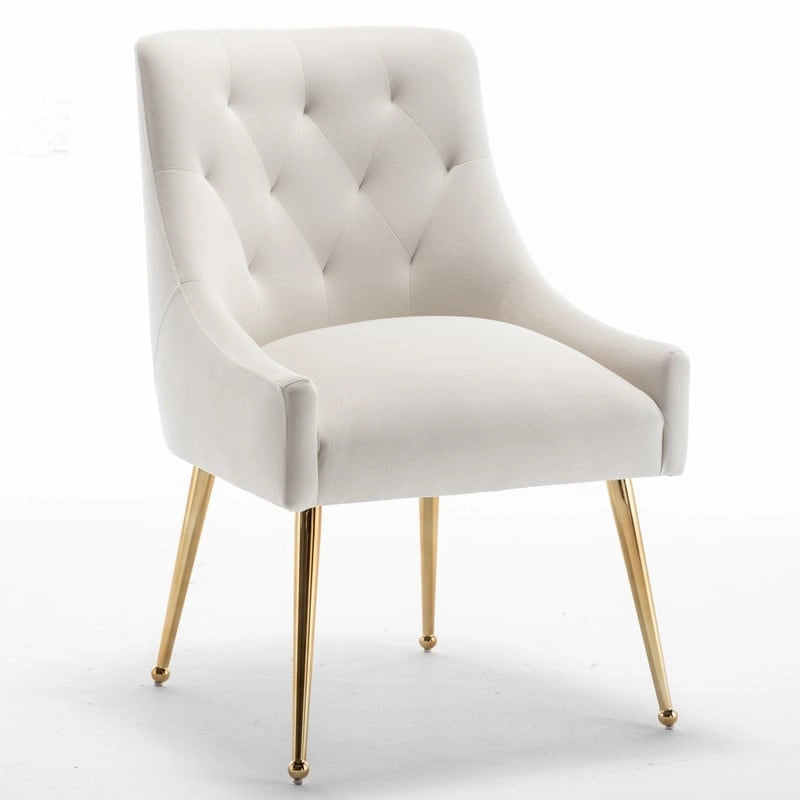 SEYNAR Sedie da Pranzo Moderne Set da 6, Sedia in Velluto con Schienale Trapuntato Senza Braccioli con Maniglia