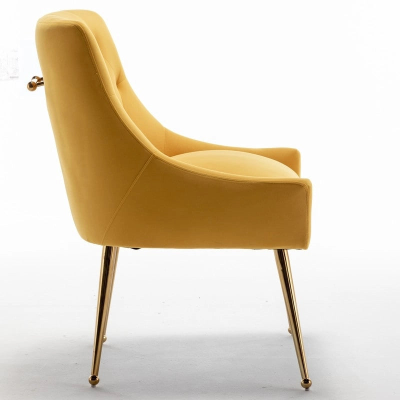 SEYNAR Sedie da Pranzo Moderne Set da 6, Sedia in Velluto con Schienale Trapuntato Senza Braccioli con Maniglia