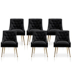 SEYNAR Sedie da Pranzo Moderne Set da 6, Sedia in Velluto con Schienale Trapuntato Senza Braccioli con Maniglia