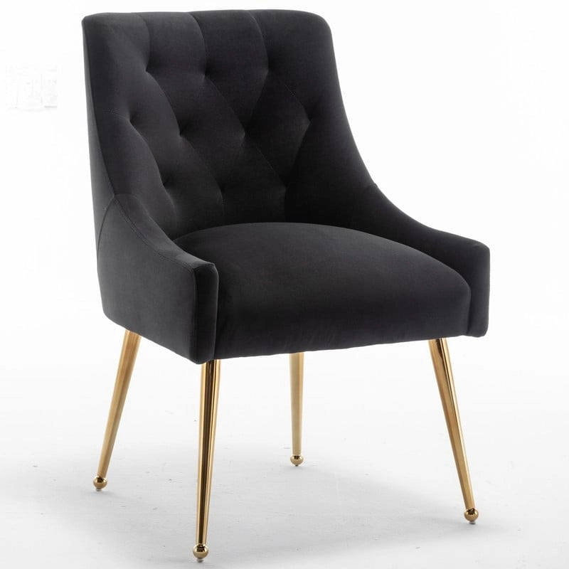SEYNAR Sedie da Pranzo Moderne Set da 6, Sedia in Velluto con Schienale Trapuntato Senza Braccioli con Maniglia