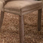 Ensemble de 2 chaises de salle à manger, chaise d'appoint rembourrée sans accoudoirs avec dossier capitonné, anneau de tirage et clous décoratifs
