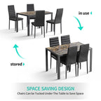Set da pranzo in vetro da 5 pezzi, tavolo da pranzo moderno per 4 persone con sedie da cucina in pelle PU con schienale alto