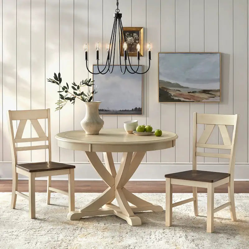 Table de salle à manger ronde de style campagnard Simple Living Vintner