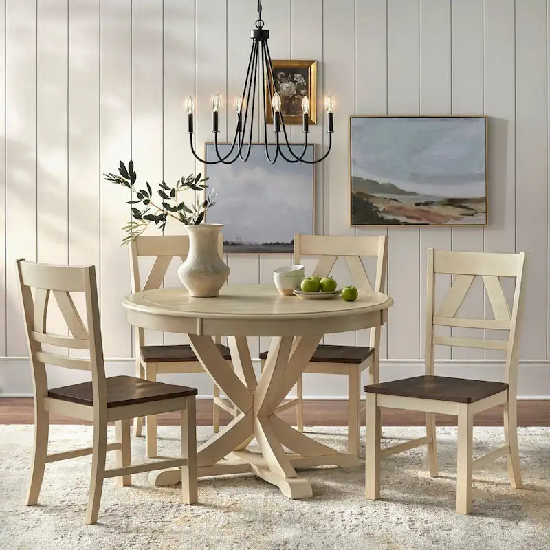 Table de salle à manger ronde de style campagnard Simple Living Vintner
