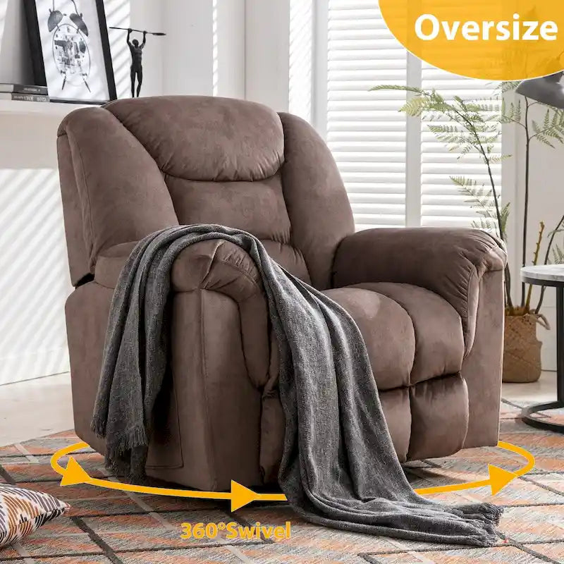 Poltrona reclinabile girevole manuale oversize Ebello
