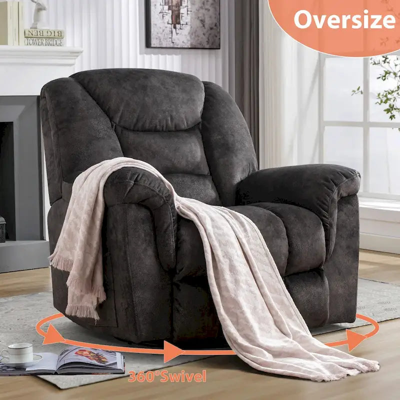 Poltrona reclinabile girevole manuale oversize Ebello