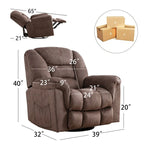 Poltrona reclinabile girevole manuale oversize Ebello