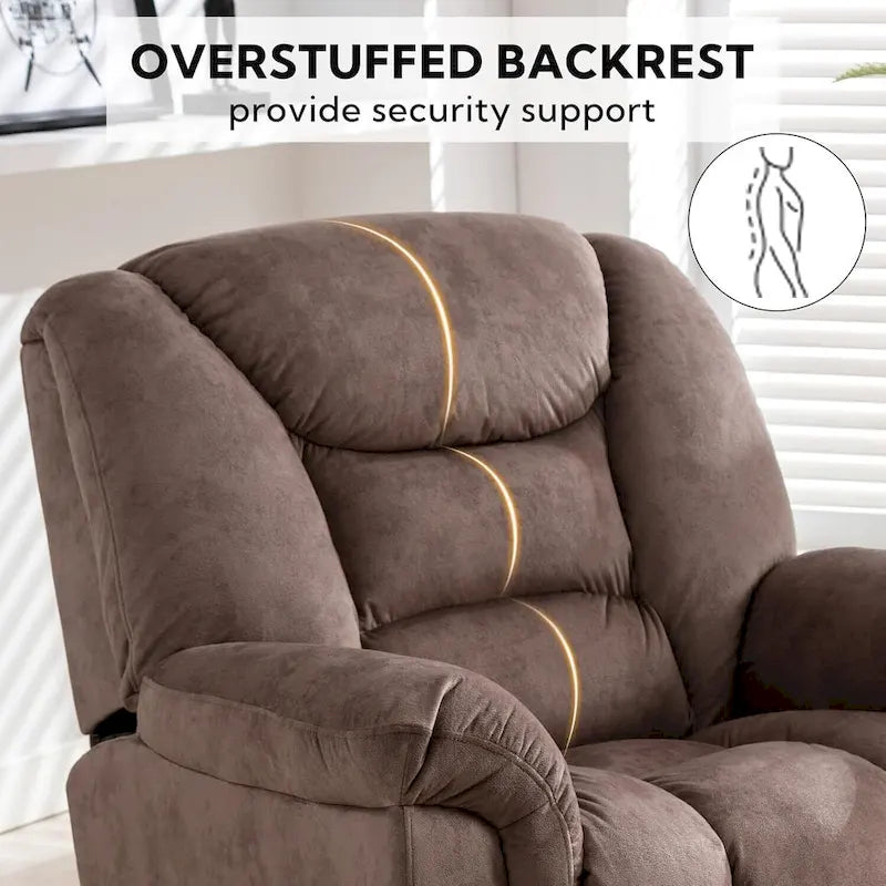 Poltrona reclinabile girevole manuale oversize Ebello