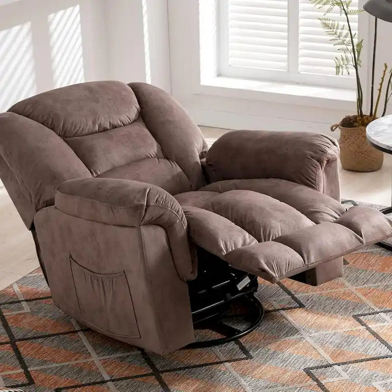 Poltrona reclinabile girevole manuale oversize Ebello