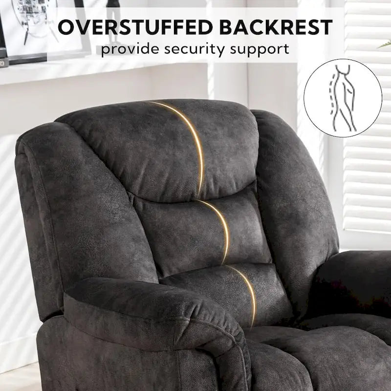 Poltrona reclinabile girevole manuale oversize Ebello