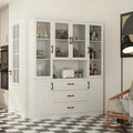 Grande Credenza Bianca Elegante da Cucina con Ante in Vetro Espositiva