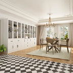 Grande Credenza Bianca Elegante da Cucina con Ante in Vetro Espositiva