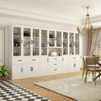 Grande Credenza Bianca Elegante da Cucina con Ante in Vetro Espositiva