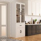 Grande Credenza Bianca Elegante da Cucina con Ante in Vetro Espositiva
