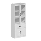 Grande Credenza Bianca Elegante da Cucina con Ante in Vetro Espositiva