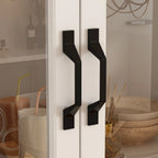 Grande Credenza Bianca Elegante da Cucina con Ante in Vetro Espositiva