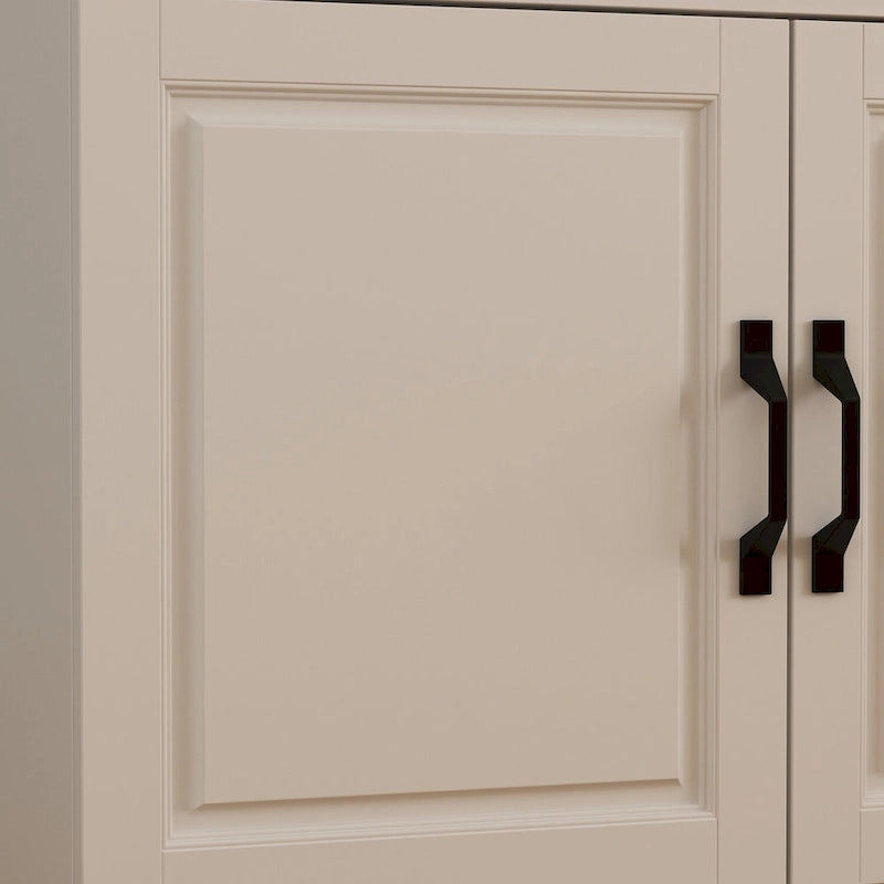 Grande Credenza Bianca Elegante da Cucina con Ante in Vetro Espositiva
