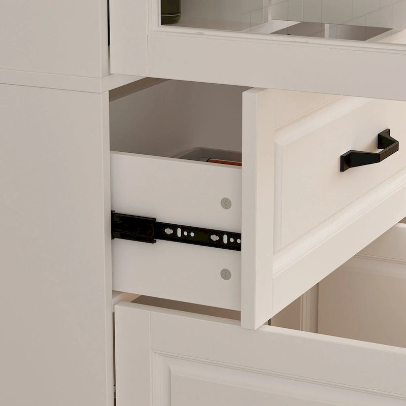 Grande Credenza Bianca Elegante da Cucina con Ante in Vetro Espositiva
