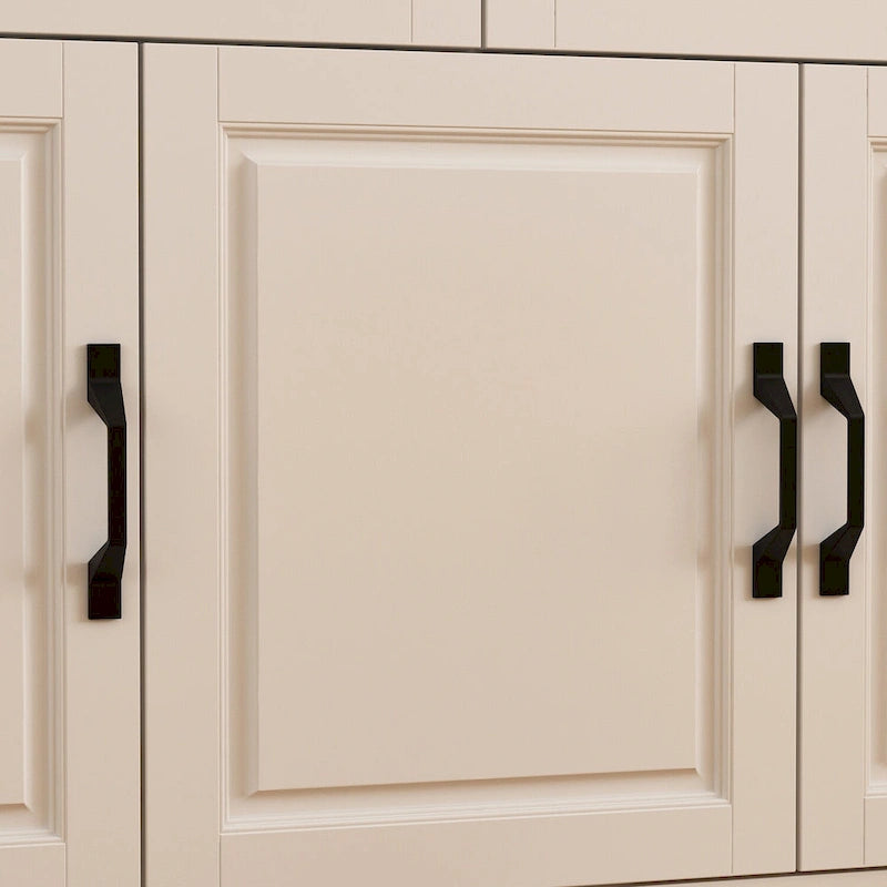 Grande Credenza Bianca Elegante da Cucina con Ante in Vetro Espositiva