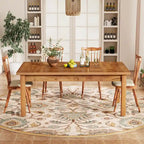 Tavolo da Pranzo in Legno da 70,86" per 6-8 Persone con Gambe Spesse in Legno Massello