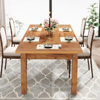 Tavolo da Pranzo in Legno da 70,86" per 6-8 Persone con Gambe Spesse in Legno Massello