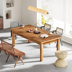 Tavolo da Pranzo in Legno da 70,86" per 6-8 Persone con Gambe Spesse in Legno Massello