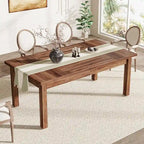 Tavolo da Pranzo in Legno da 70,86" per 6-8 Persone con Gambe Spesse in Legno Massello