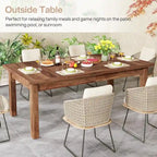 Tavolo da Pranzo in Legno da 70,86" per 6-8 Persone con Gambe Spesse in Legno Massello