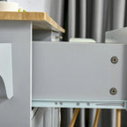 HOMCOM Îlot de cuisine moderne sur roulettes de 122 cm avec tiroirs de rangement, chariot de service roulant avec étagères réglables, armoires