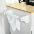 HOMCOM Îlot de cuisine moderne sur roulettes de 122 cm avec tiroirs de rangement, chariot de service roulant avec étagères réglables, armoires