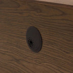 Mobile TV Minimalista con CassettiConsole Media in Legno Massello con Ante, Anta a Ribalta, Impiallacciatura in Noce, Completamente Assemblato