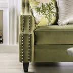 Divano Olie con rivestimento in tessuto verde transizionale e schienale trapuntato di Furniture of America