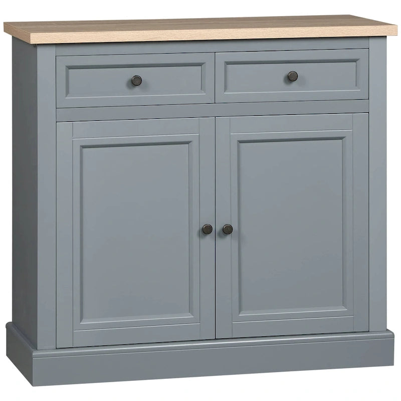 HOMCOM Madia Credenza, Mobile Buffet da Cucina, Mobile Bar con 2 Cassetti e Ante Doppie